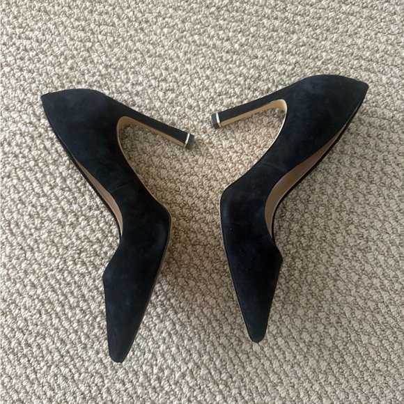 White House Black Market Black Suede Pointed Pumps - Picture 3 of 7